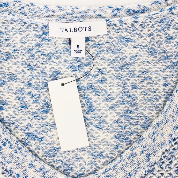 NWT Talbots Blue Mesh Side Tie Sweater Small - Picture 7 of 8